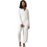 WiWi Women's Bamboo Viscose Pajama Set - Long Sleeve Top & Pants Loungewear, S-XXL