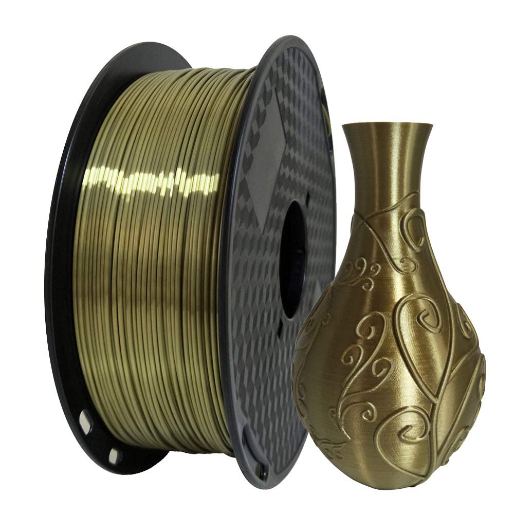 Silk Antique Gold PLA Filament 1.75 mm 1KG 3D Printer Filament Spool 3D Printing Materials Silky Shiny Old Gold Filament Metallic Metal Bronze Brass PLA CC3D Silk Filament