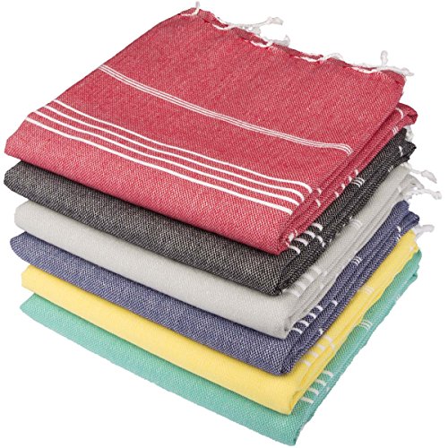 Turkish Towel Set of 6 Beach Towels Oversized Clearance Fast drying