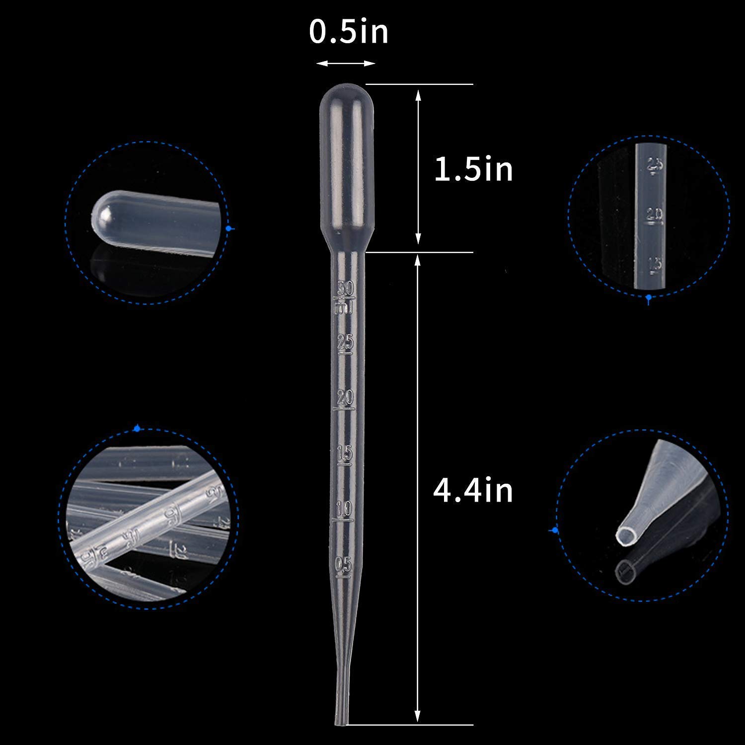 25pcs 3ml Graduated Transparent Plastic Transfer Pipette Dropper for Transfering Essential Oils Perfume Mixing Acrylic Paints and Lab - Image 4