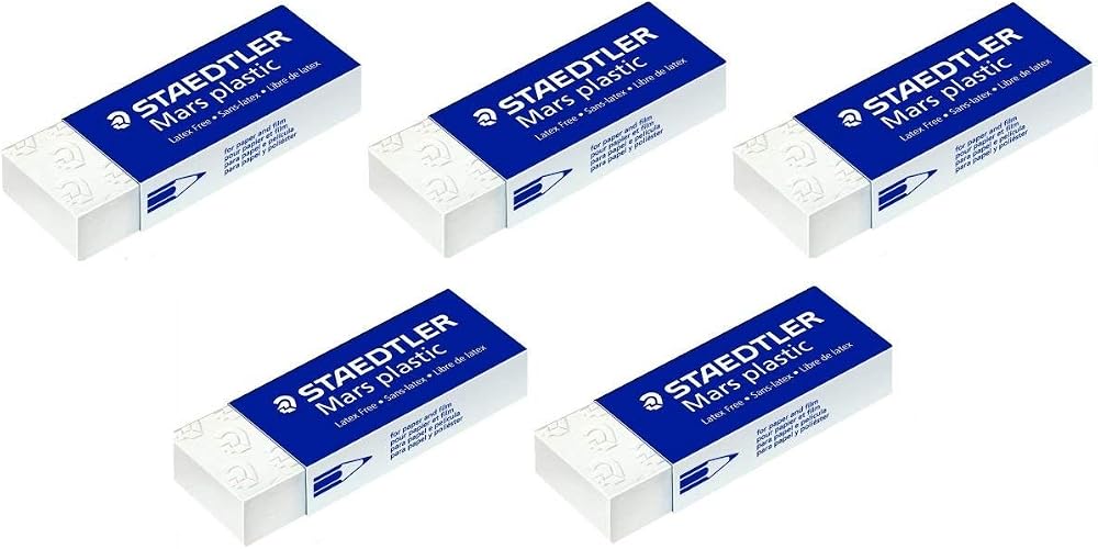 Staedtler Mars Plastic Pencil Eraser Rubbers 5 Pack