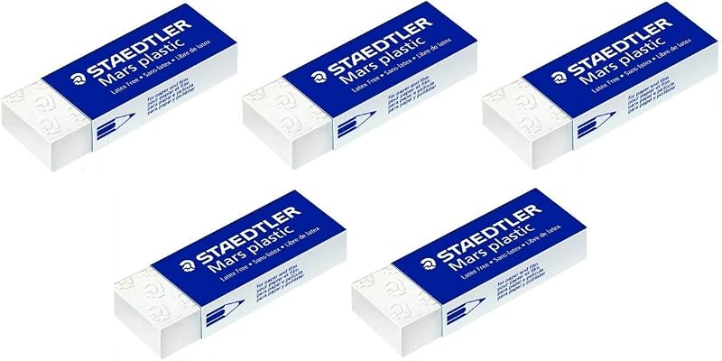 Staedtler Mars Plastic Pencil Eraser Rubbers 5 Pack