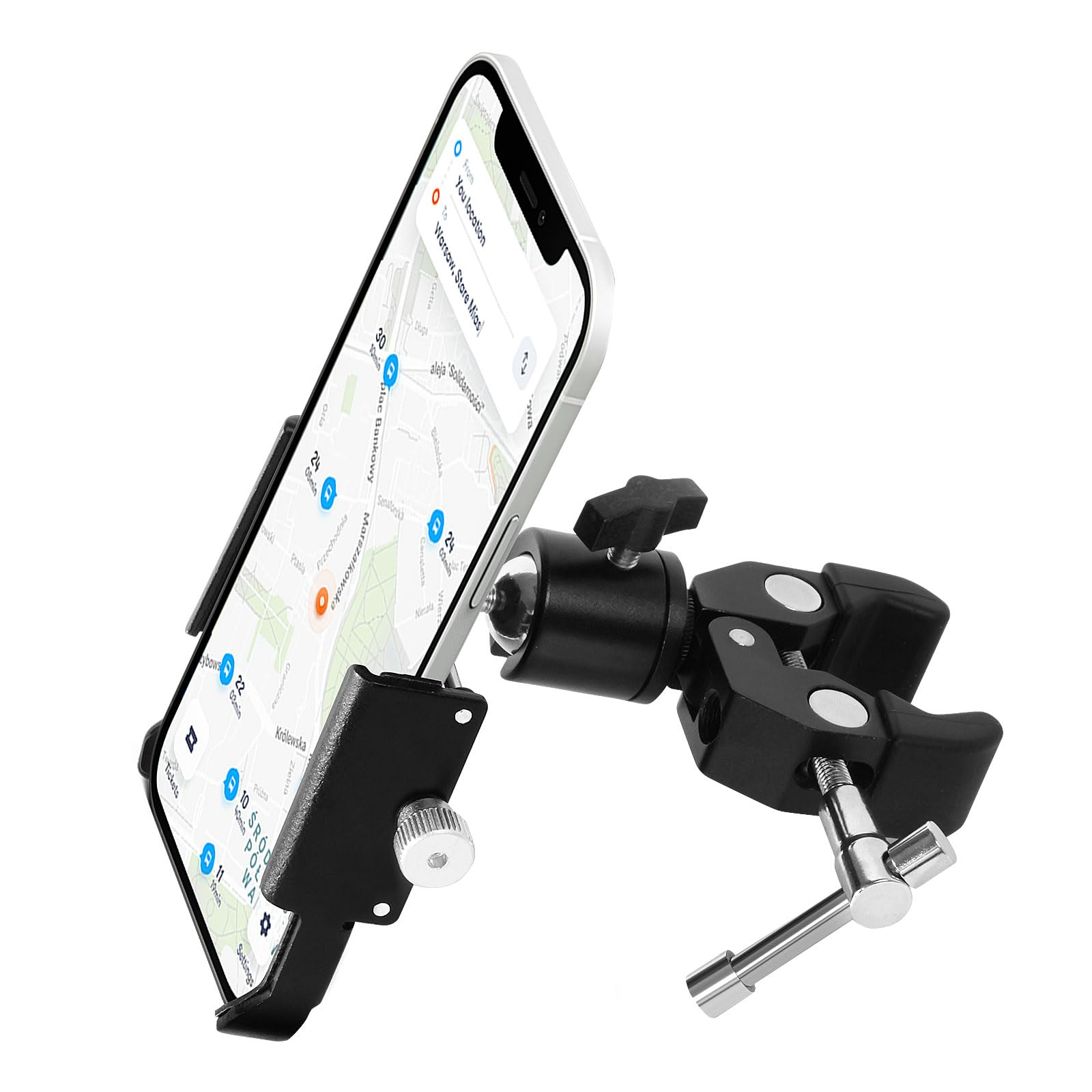 Photo 1 of Codyofwatar Phone Holder with Clamp for Golf Cart, All Metal Universal Phone Holder Handlebar Mount Clamp for Golf, Stroller, Bicycle, Bike, Wheelchair