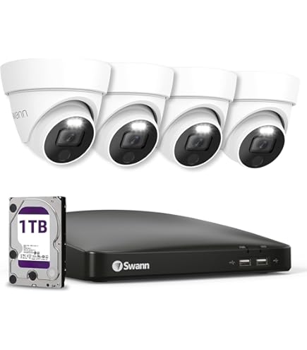 Amazon.com : Swann 4K Wired DVR Security Camera System, 4 Domes, 8