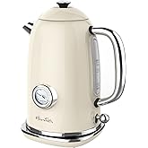 Harriet Electric Kettle, 1.8L Retro Electric Tea Kettle with Thermometer, 1500W Stainless Steel Hot Water Kettle Electric wit