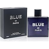 AFLUXE Blue De Paris Sensual Woody Fragrance for Men | Long Lasting Cologne Aromatic Scent, Eau de Parfum Natural Spray - Great Holiday Gift, 3.4 Fl Oz/100 Ml