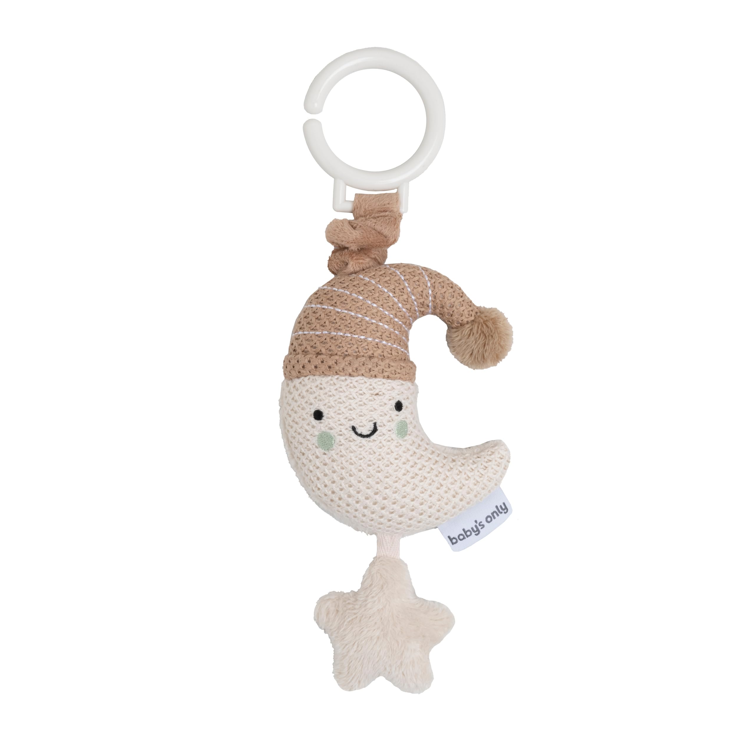 Baby's Only - Vibrating Cuddle Moon Heaven - Stroller Toy for Babies - Car Seat Toy - Pram toy - Maxi-Cosi Toy - Travel Toy for Babies - Clay/Warm Linen