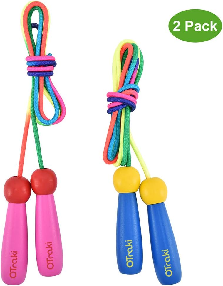 Corda Per Saltare Bambini - Confezione Da 2, Regolabile, Manici In Legno, Cotone Morbido - Foto 9