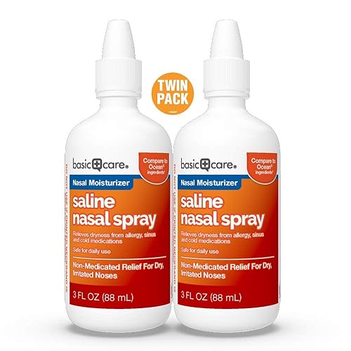 Basic Care Saline Nasal Spray Twin Pack 6 Ounce