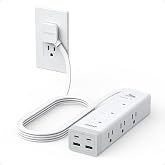 TESSAN Flat Plug Surge Protector Power Strip with 1050J, 1875W 15A | 9 Outlets with 4 USB (2 USB C), 6 FT Extension Cord, 20W Multiple Charging Station for Home, Office, College Dorm, Grey
