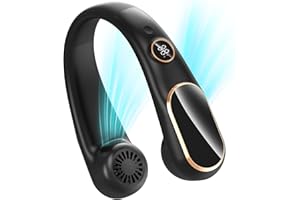 Koonie Neck Fan Rechargeable, Personal Portable Fan Battery Operated, Hands Free Wearable USB Neck Cooling Fan for Indoor Outdoor, Width Adjustable, Digital Display, 4-12h Working Time