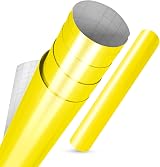 vgoltd Lemon Yellow Gloss Vinyl Wrap 90x500 cm Self-Adhesive Furniture Sticker