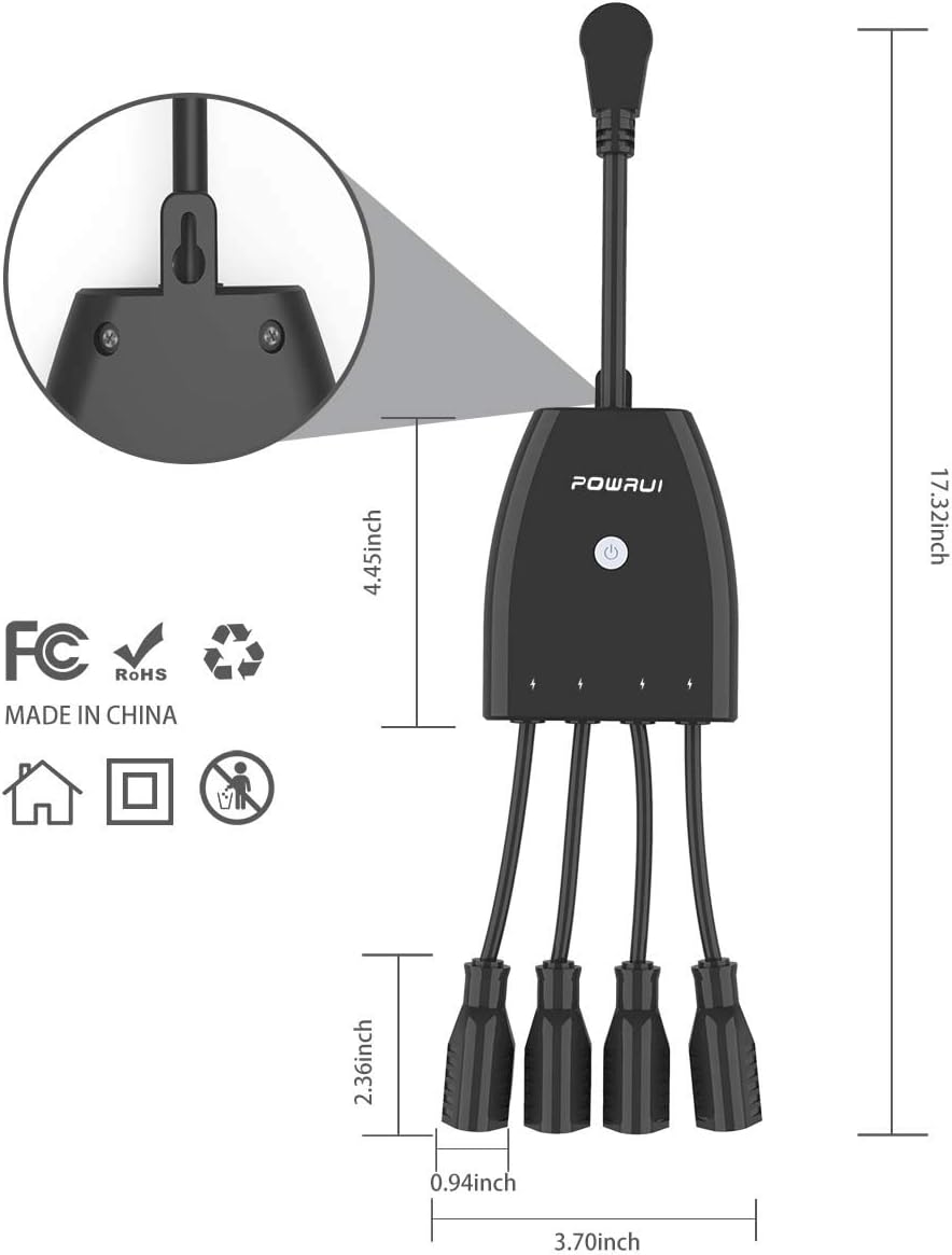 Outdoor Smart Plug, Surge Protector, POWRUI Smart Power Strip with 4-Outlet Extender, Remote Control, Timer, Weatherproof for Indoor and Outdoor Use, Compatible with Alexa, Google Assistant and IFTT: Electronics