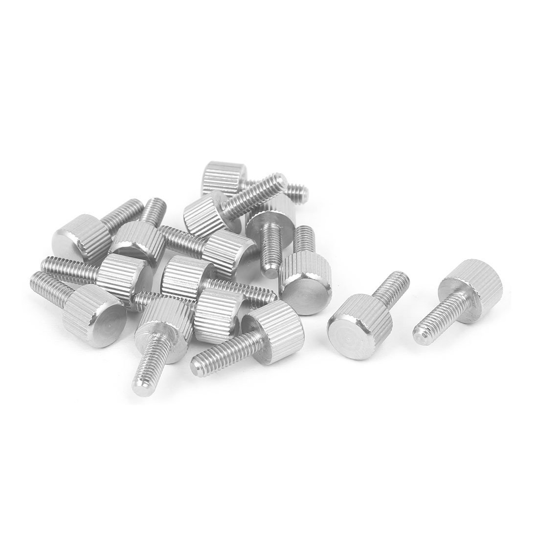 Sourcingmap Computer PC Case M4 x 12mm Stainless Steel Flat Head Knurled Thumb Screw 15pcs