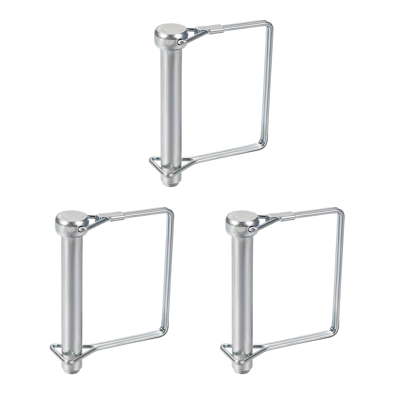 DTGN 10mm x 70mm (DxL) Shaft Locking Pin - 3Pack - Good for Farm Trailers Lawn - Carbon Steel Square Trailer Coupler Pin - Silver Tone