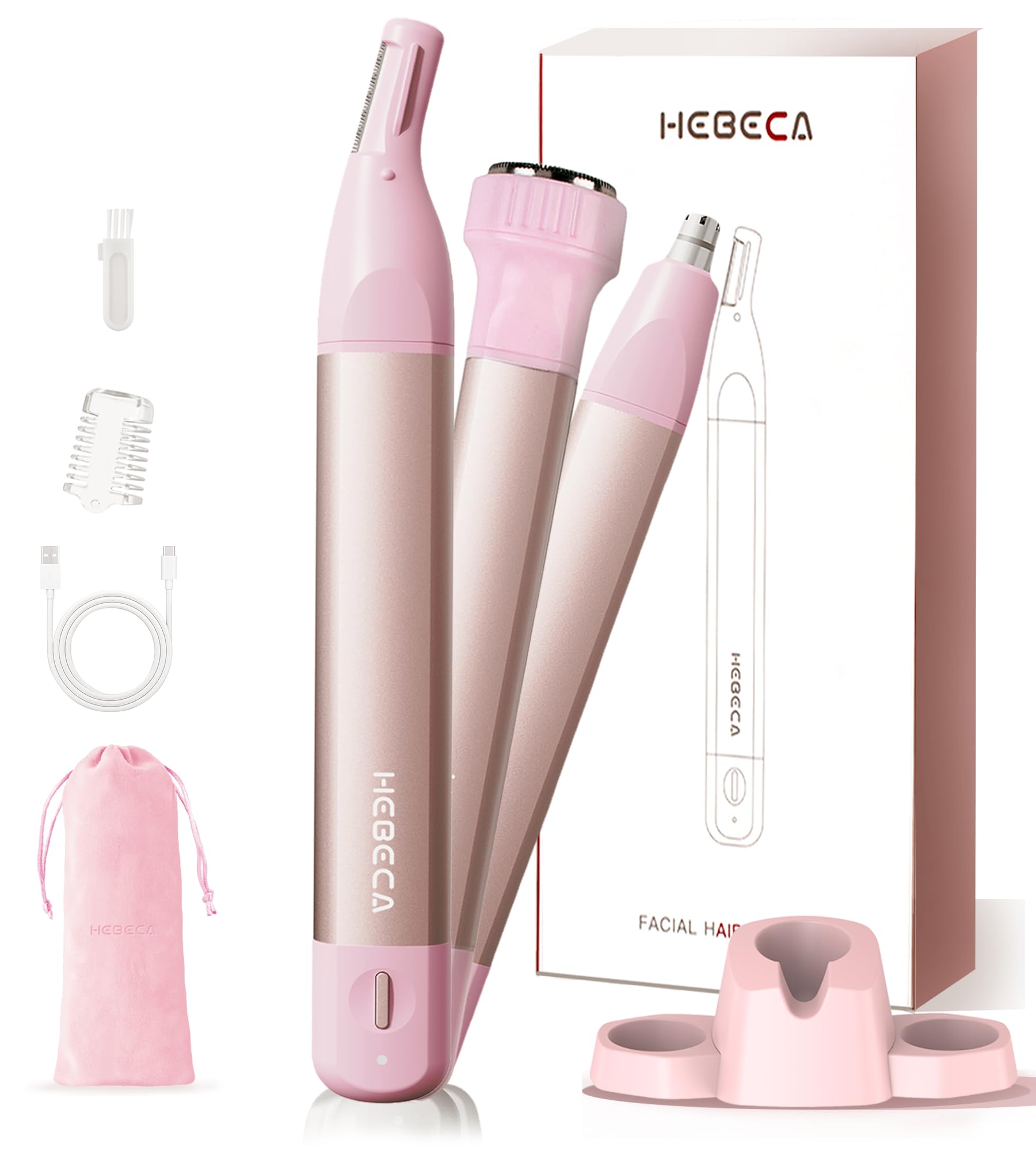 Photo 1 of ***(PARTS ONLY/ NON FUNCTIONAL)***
Nose Hair Trimmer for Women 3in1 Facial Hair Removal Trimmers with Storage Base - Waterproof, Portable USB Rechargeable with Travel Bag- Trims Nose, Ear, Eyebrow, Peach-Fuzz, Lips, Chin Face Hair