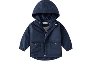 3-10 Years Baby Boys Jacket Kids Toddler Hooded Zip Up Windbreaker Coat Fall Winter Outwear Clothes