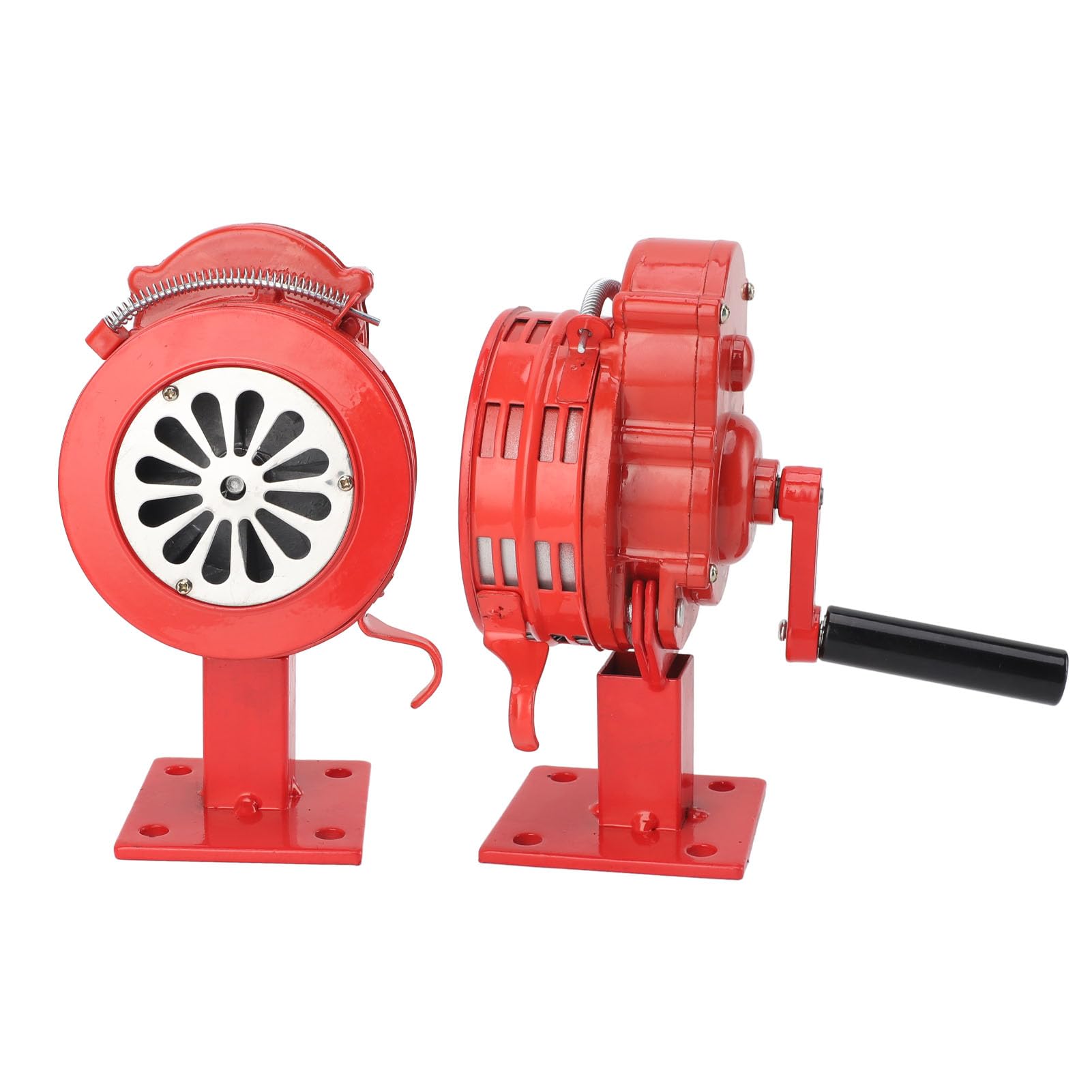 Yunir Hand Crank Siren, Aluminium Alloy Hand Crank Loud 110DB Loud Alarm Air Tornado, Siren Horns Alarm for Homes, Schools, Disaster Relief, Public and Industrial (Red)