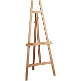Mabef M/20 Lyre Easel, Solid Oiled Beechwood Artist Easel, Kit Assembly, Adjustable Display &amp; Studio Stand, Indoor/Outdoor Use, Supports up to 22 lbs