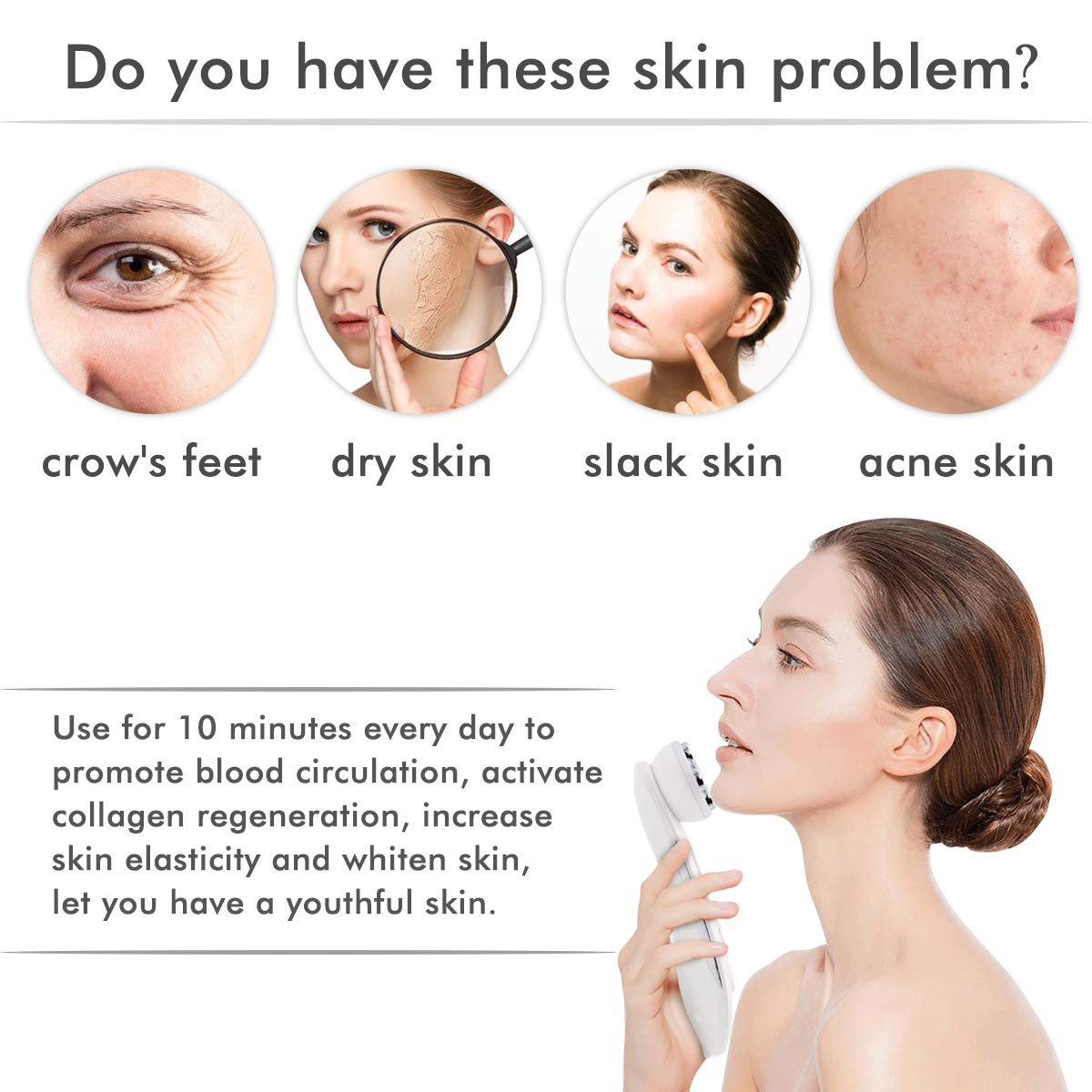 Face Lift Device Skin Firming Massager for Skin Whitening Beauty Skin Care Device MEILYLA White: Beauty