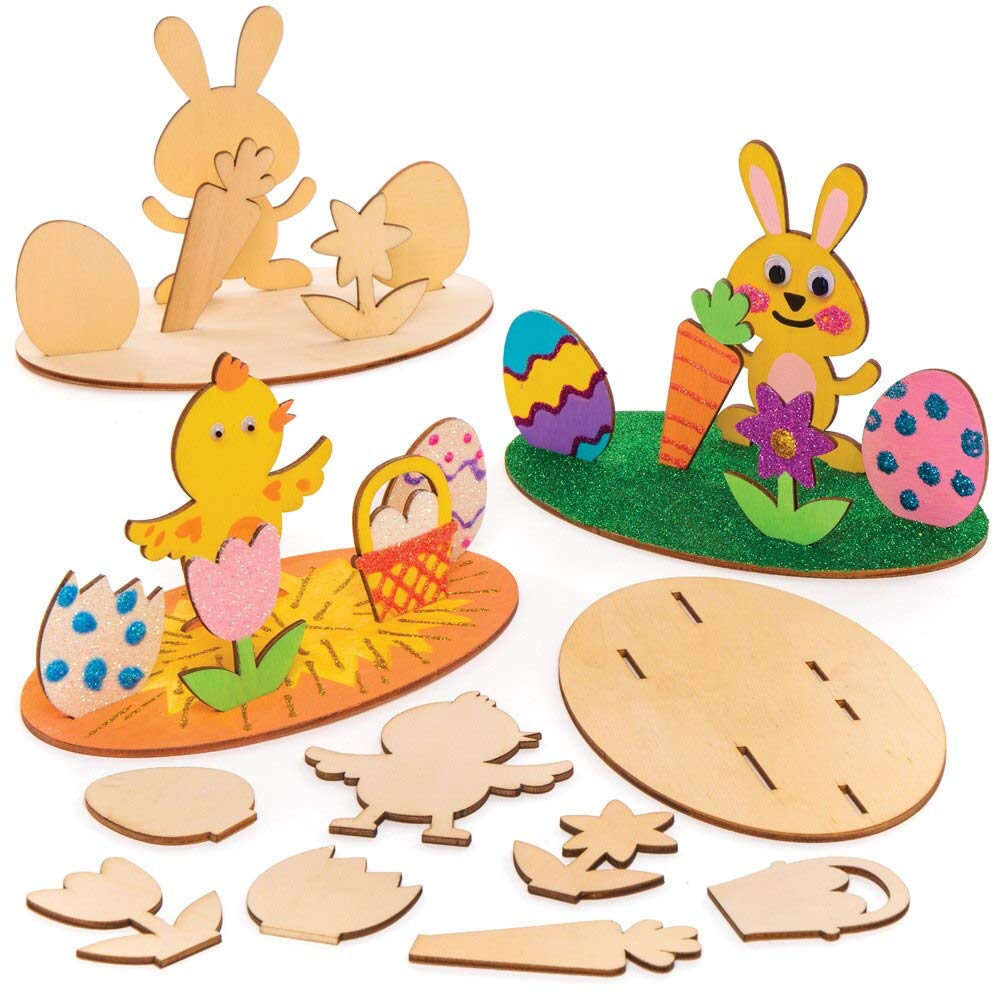 Baker Ross Easter Wooden Scenes - Pack of 4, Kids Crafts (AT454)