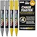 Chalkmaster Liquid Chalk Markers - Set of 2 Gold and 2 Silver Colored Liquid Chalk Premium Artist Quality Marker Pens + 2 Free Additional 6 mm Reversible Chisel to Bullet Point Tips -100% Guarantee