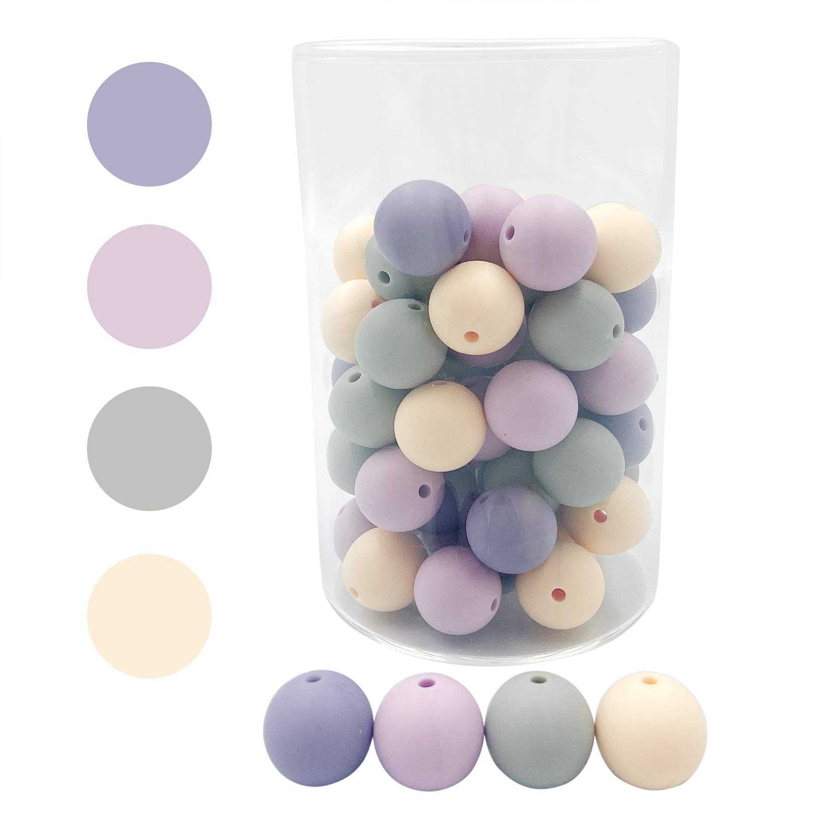DIY Slicone Loose Purple Beads 12mm 50pc Beads for Jewelry Making