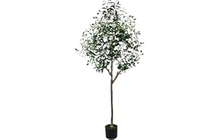 HaiSpring Artificial Olive Tree 5ft (60'') Tall Fake Plants Suitable for Modern Living Rooms Home Office Indoor & Outdoor Garden Decor, Nearly Natural Silk Tree for Housewarming Gift