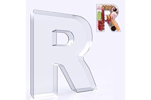 RUFHVTY 11" Acrylic Letter Charcuterie Box, Reusable Fillable Alphabet Number Shaped Form Tray for Birthday Anniversaries, Pa