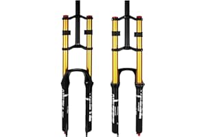B Bolany Bike Suspension Fork 26/27.5/29" for Mountain Bike DH Air Double Shoulder Downhill Rappelling Shock Absorber Straight Tube Ultralight Bicycle Shock Absorber Rebound Adjust