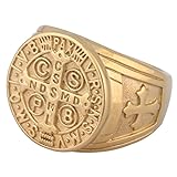 St Benedict Exorcism Stainless Steel Ring Demon