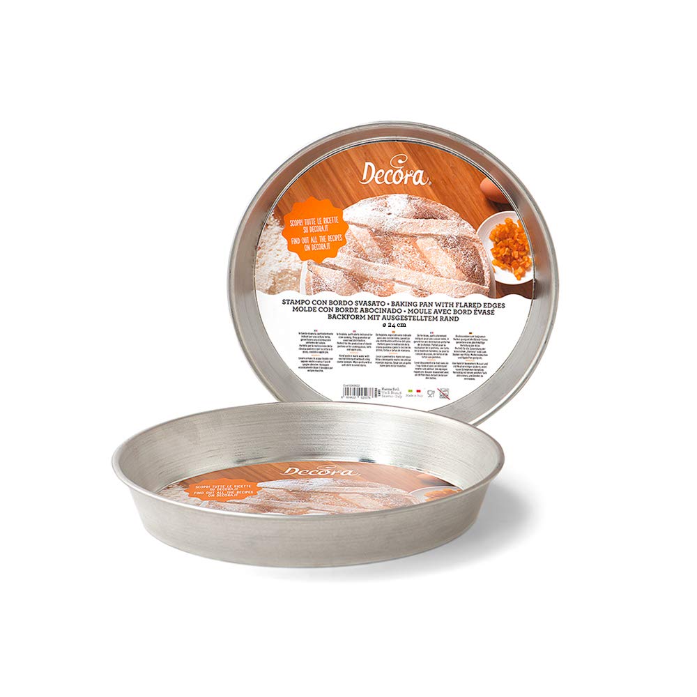 DECORA Pastiera Pan, Tinplate, Silver, 24 x 24 x 4 cm