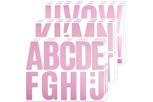 BINLINHONGO 102 Large Alphabet Stickers, 9 Sheets 4 Inch Self-Adhesive Vinyl Letters Sticker Decals for Mailbox, Door, Truck, Windows, Suitable for Indoor and Outdoor - Pink