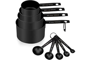 Muchtolove Measuring Cups and Spoons Set of 9, Stainless Steel Measuring Cup for Cooking and Baking, Measuring Spoons for Dry