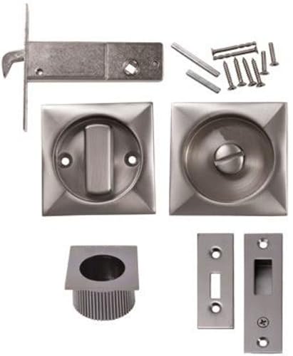 Qty 1 Round Bathroom Toilet Sliding Door Lock Hook Brushed qty-1-round-bathroom-toilet-sliding-door-lock-hook-brushed