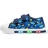 EUXTERPA Toddler Light Up Sneakers Kids Casual Canvas Shoes with Adjustable Strap for Girls Boys