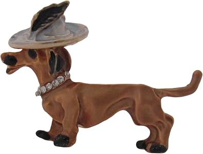 Brooch Boutique Diamante émail Teckel Chien Saucisse Broche