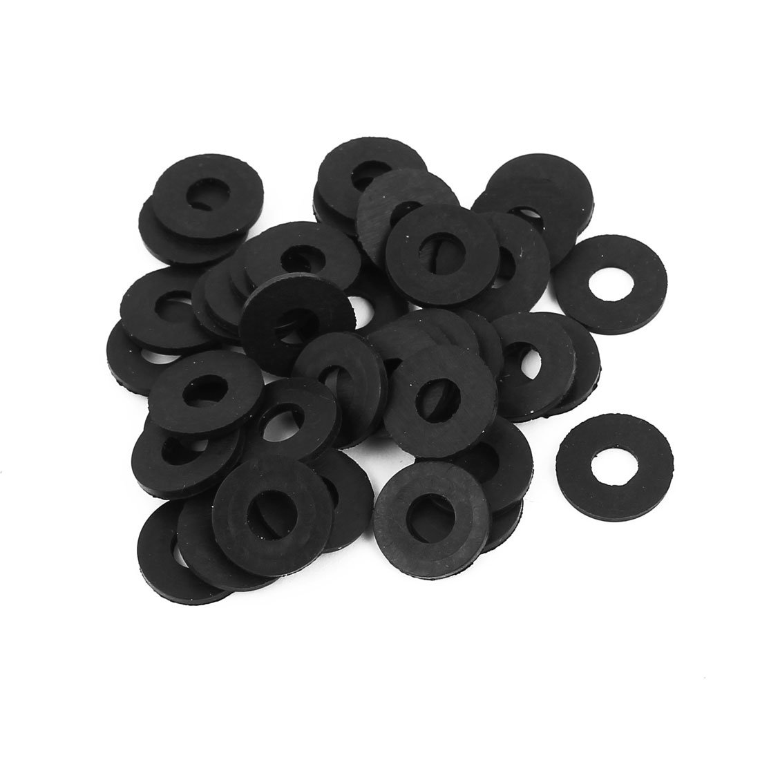 Sourcingmap Rubber Flat Washers 12mm OD 5mm ID 1mm Thickness for Faucet Pipe Water Hose, Pack of 40
