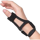Velpeau Waterproof Thumb Brace for Arthritis Pain and Support, Black | Semi-rigid Silicone Spica Splint for De Quervain's Tenosynovitis &amp; Tendonitis, Fits Left &amp; Right Hands (Wrist 6.3 - 7.3")