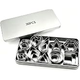 IDFXP 30 Pcs Mini Cookie Cutters with Storage Box, Small Cookie Cutters for Cookies, Fruit &amp; DIY Baking, Parties &amp; Holidays