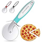 SCHVUBENR Premium Pizza Cutter - Stainless Steel Pizza Cutter Wheel - Easy to Cut and Clean - Super Sharp Pizza Slicer - Dish