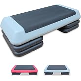 SculPong Aerobic Step Platform 30" &times; 14" Height Adjustable Workout Step for Fitness Strength Training with Risers Exercise Platform for Home Gym