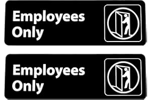 KRAKEN BATH CO. Kraken Sign Co - Employees Only Sign - Black and White, 9" x 3" (Two Pack)