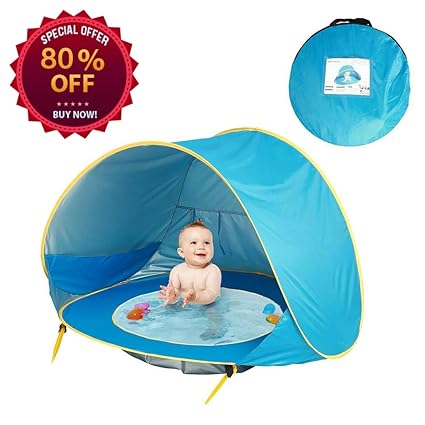 Baby Beach Tent With Mini Pool Portable Pop Up Shade Pool Uv Protection Sun Shelter For Toddler Infant Kids
