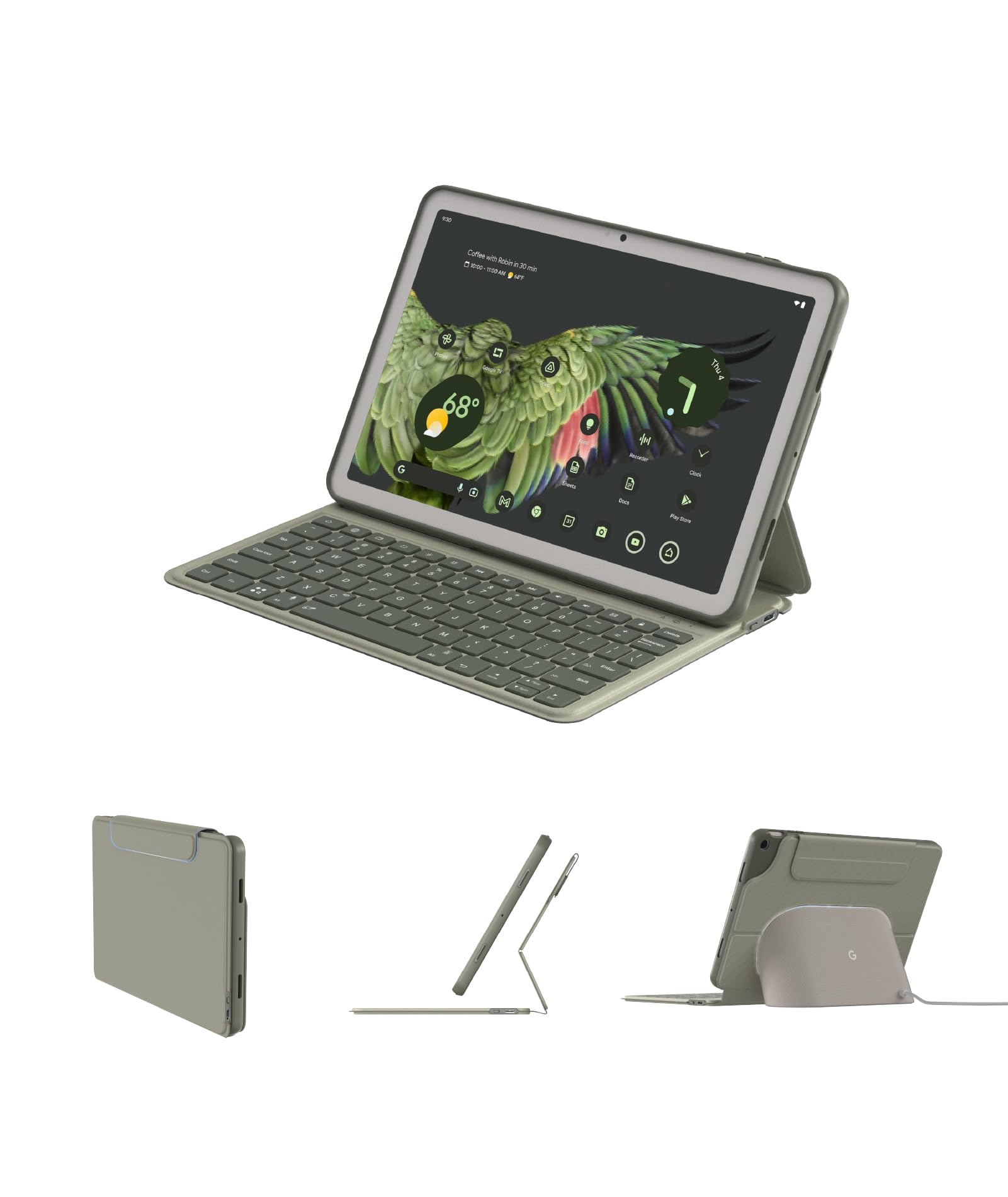 Photo 1 of EIP Magnetix Lite Keyboard Case for Google Pixel Tablet 11 inch (2025), Light-Weight Detachable Magnetic Keyboard with Pen Slot, Docking-Friendly Case Cover, 7-Color Backlit Keys, Gemini Key