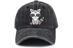 KUEYEALP Fox Bear Wolf Beaver Bunny Deer Hedgehog Owl Raccoon Skunk Snail Squirrel Hat for Boy Girl Age 3-10, Adjustable Cotton Cap