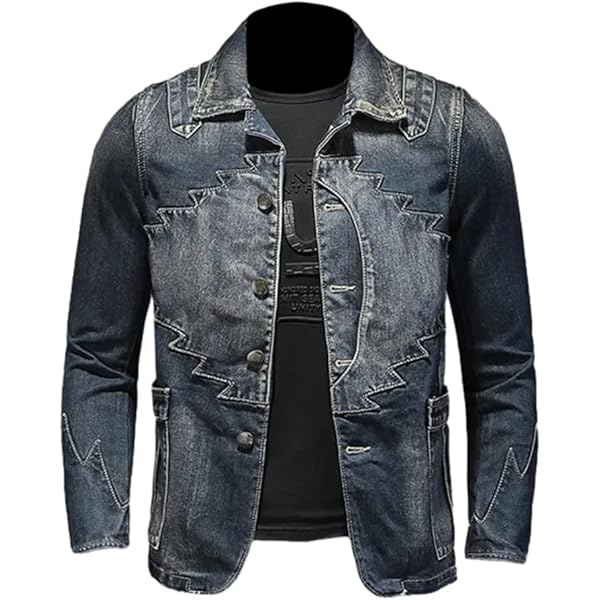 mens fashion Men's Denim Biker Jean Jacket Classic