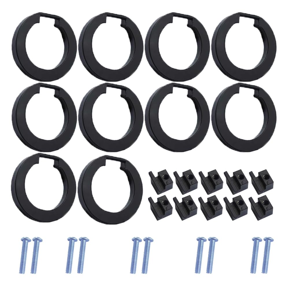 ONEBO 10 Pcs Black Movable Round Cabinet Handle,Drawer Wardrobe Handles,Cabinet Pull Handles with Screws,for Cupboard Wardrobe Dressers Home Kitchen Bedroom(Inner Diameter 2.5cm) — image 1