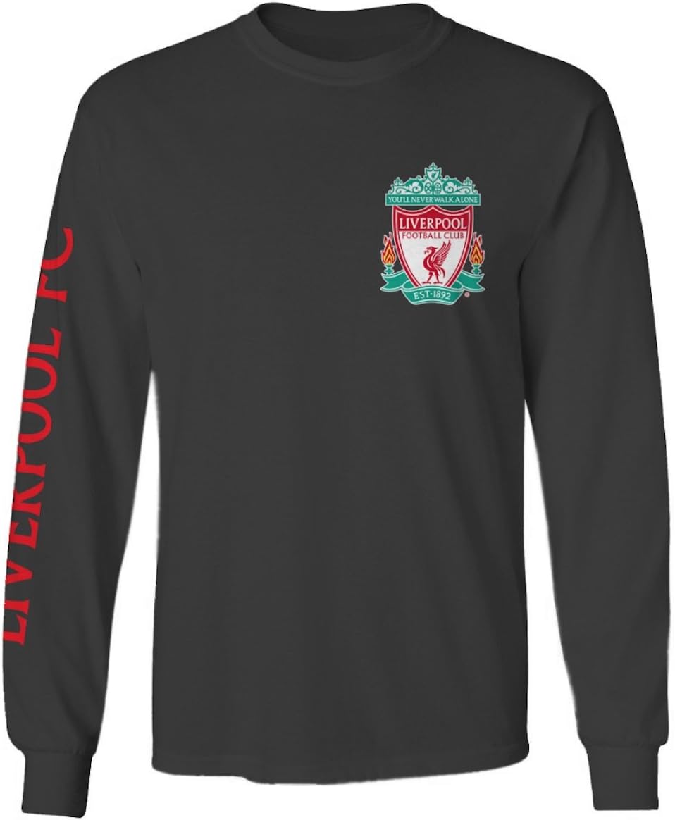 Anfield Shop Liverpool FC Black Logo Long-Sleeve T-Shirt