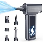 Compressed Air Duster, 300000RPM Super Power Electric Air Duster, Cordless Mini Dust Blower Stepless Wind Speed Adjustable Canned Air for Computer, Keyboard, Outdoor, House and Car